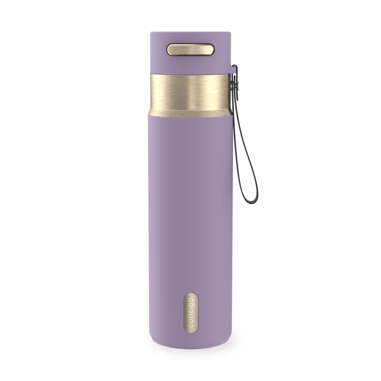 Contigo AutoSeal Leakproof Stainless Steel Reusable Water Bottle Tumbler with Carrying Strap, Cream/Champagne, 24 oz - Pick 698
