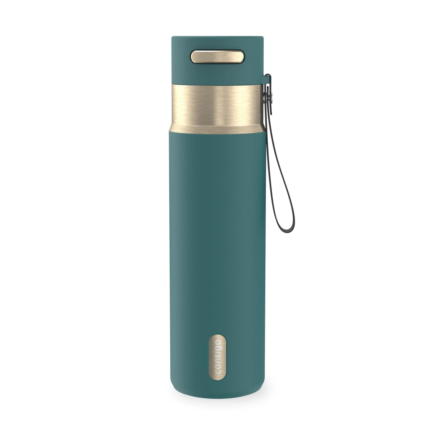 Contigo AutoSeal Leakproof Stainless Steel Reusable Water Bottle Tumbler with Carrying Strap, Cream/Champagne, 24 oz - Pick 698