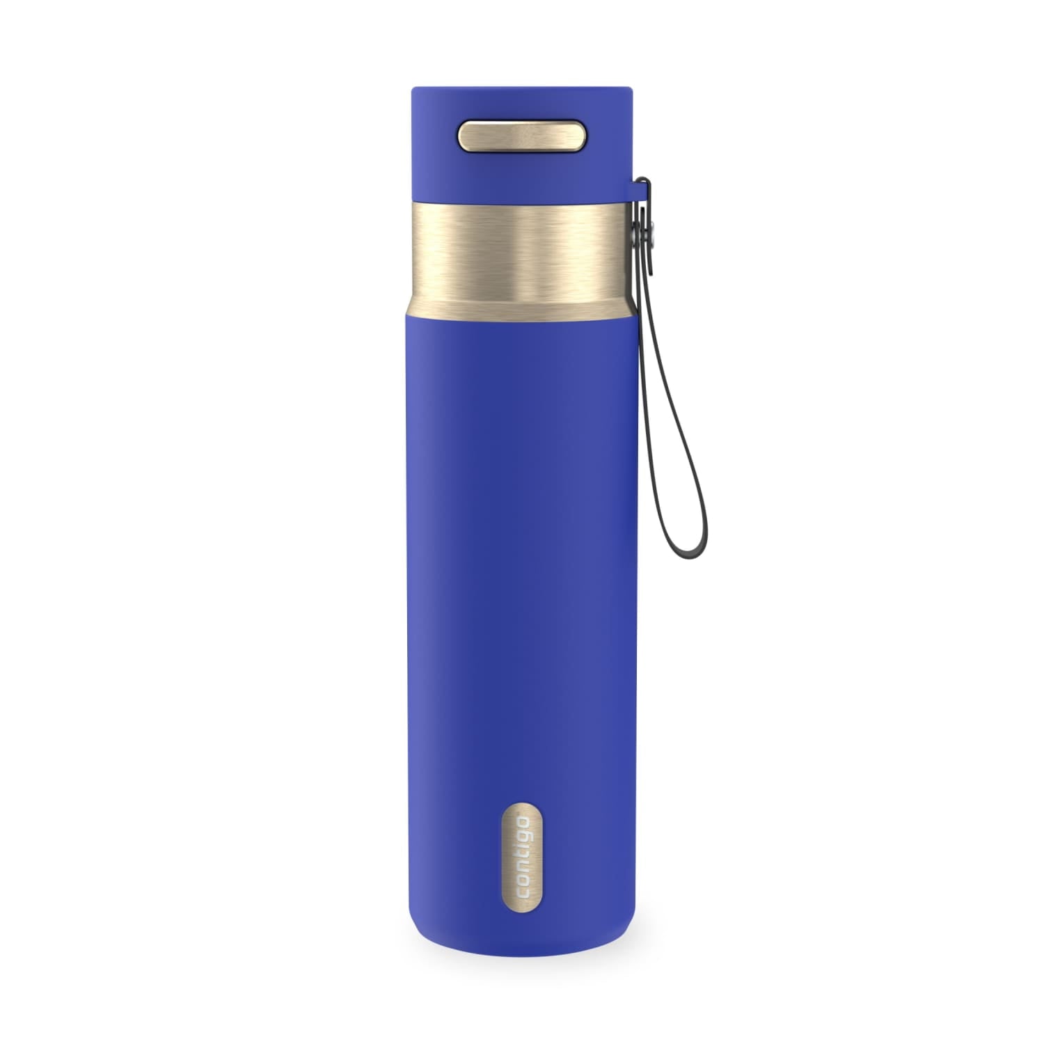 Contigo AutoSeal Leakproof Stainless Steel Reusable Water Bottle Tumbler with Carrying Strap, Cream/Champagne, 24 oz - Pick 698