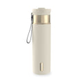 Contigo DualSip Leakproof Stainless Steel Reusable Water Bottle Tumbler with Carrying Strap, Cream/Champagne, 24 oz - Pick 194