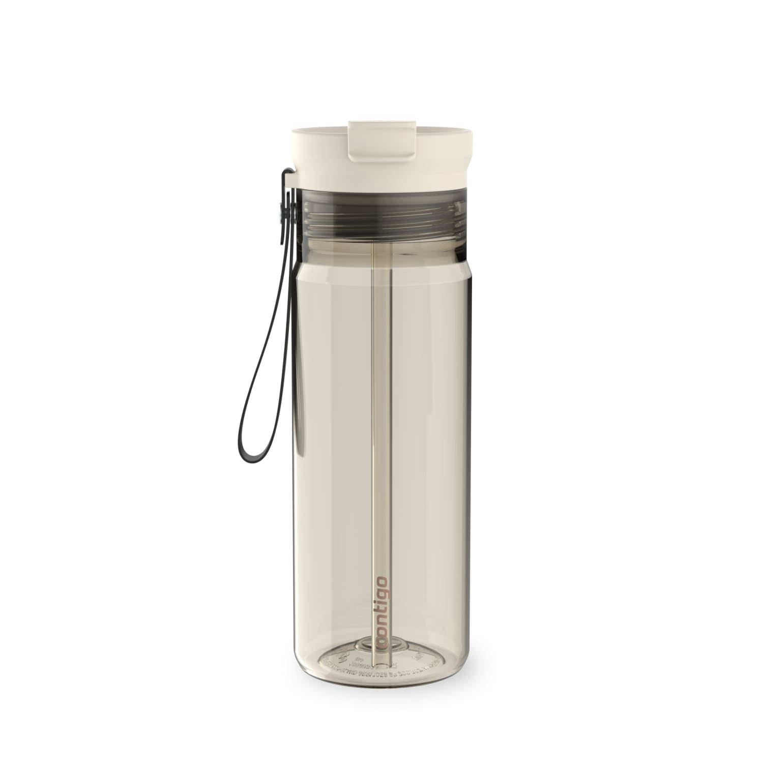 Contigo DualSip Leakproof Plastic Reusable Water Bottle with Carrying Strap, Black/Clear, 24 oz - Pick 307