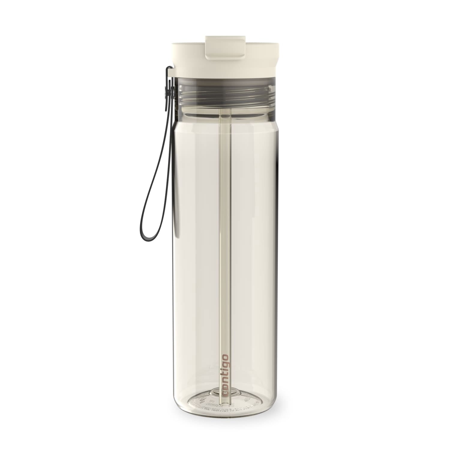 Contigo DualSip Leakproof Plastic Reusable Water Bottle with Carrying Strap, Cream/Clear, 28 oz - Pick 426