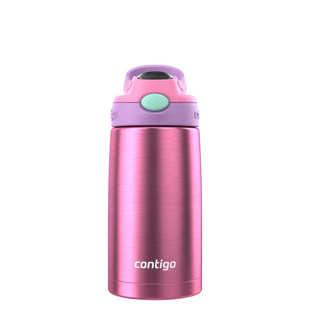 Contigo Kid's 13 oz. AutoSpout Straw Water Bottle - Stainless Steel/Azalea/Pansy - Pick 160