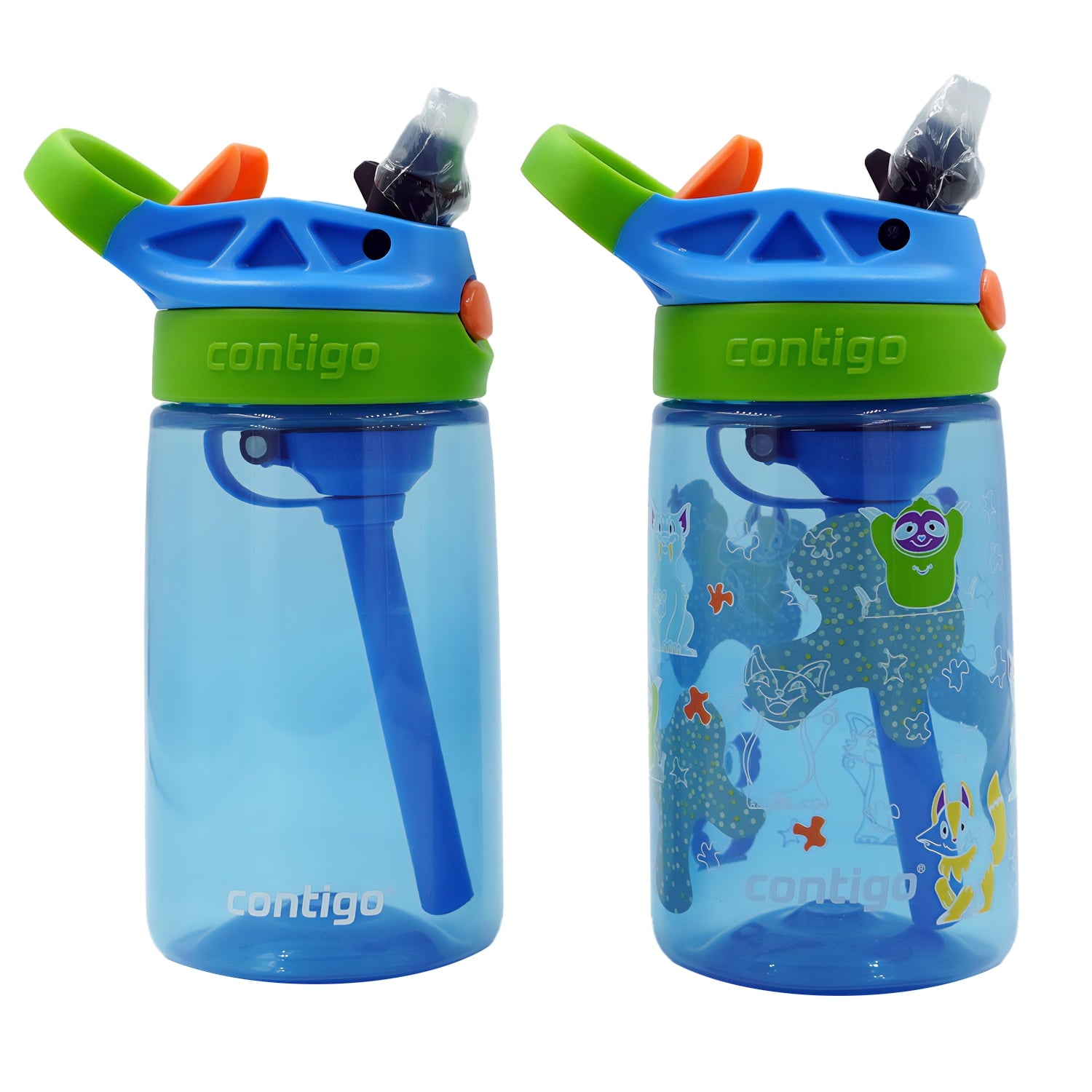 Contigo Kid's 14 oz. Aubrey Water Bottle 2-Pack - Bunnies/Frog - Pick 214