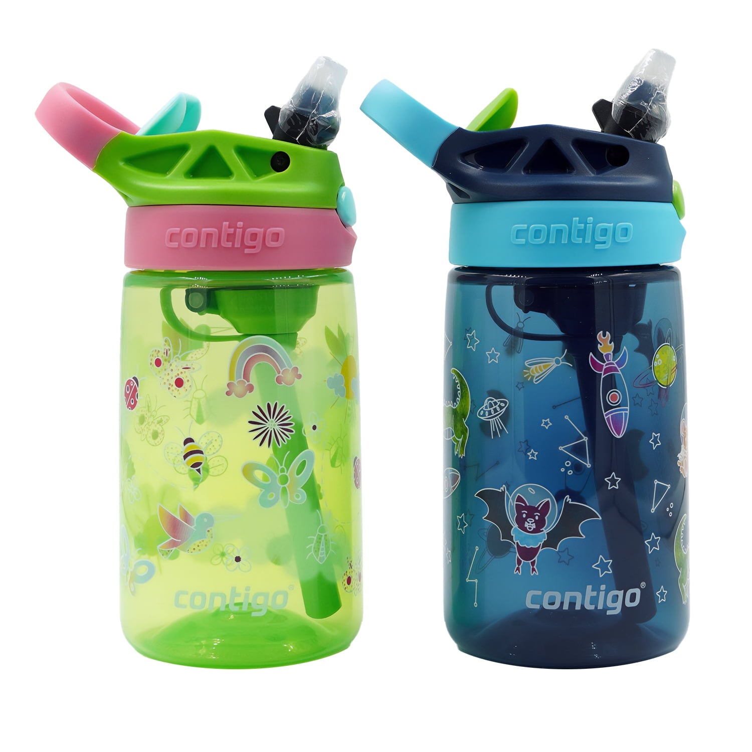 Contigo Kid's 14 oz. Aubrey Water Bottle 2-Pack - Bunnies/Frog - Pick 214