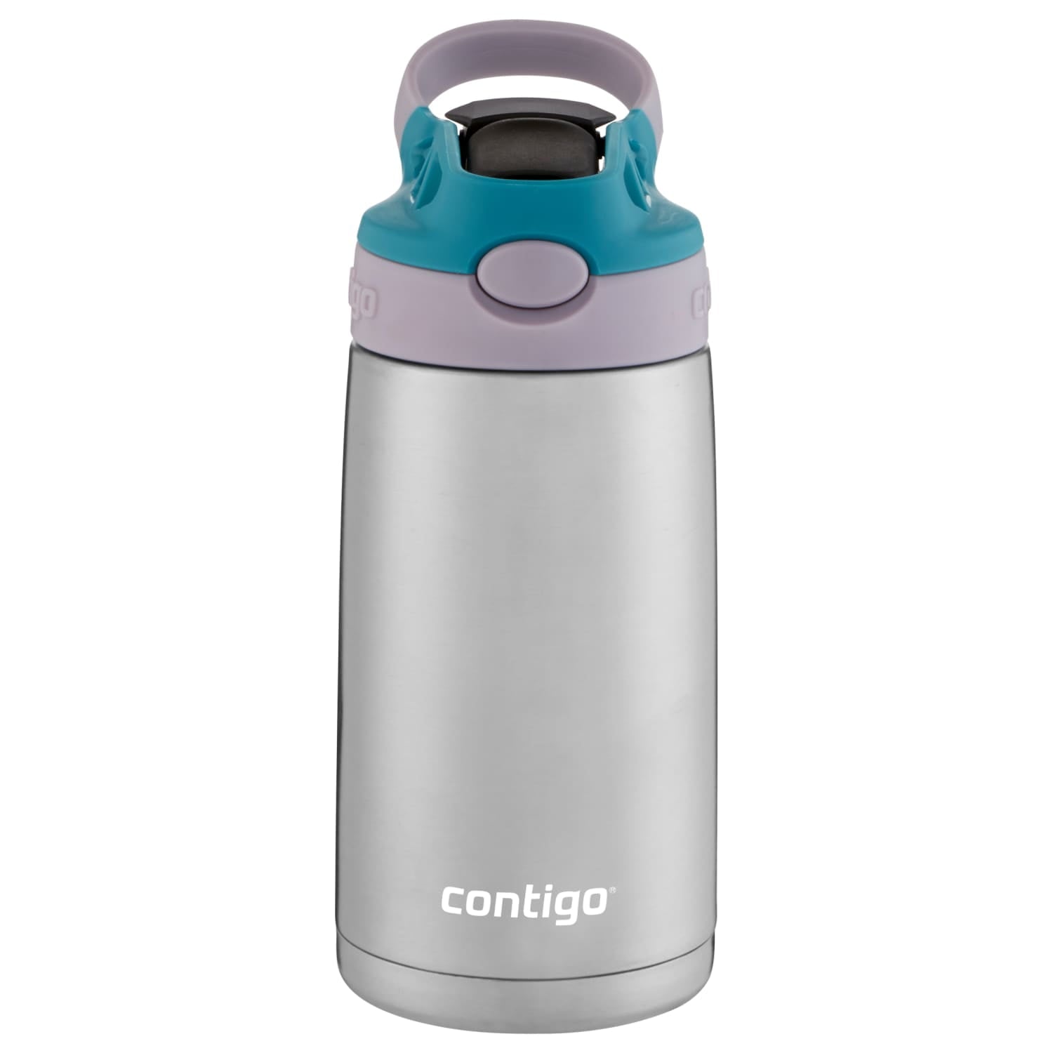 Contigo Kids Stainless Steel Water Bottle with Redesigned AUTOSPOUT Straw Lid Eggplant and Punch, 13 fl oz. - Pick 626