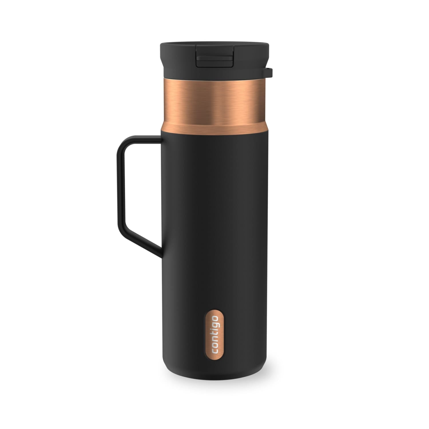 Contigo SnapSeal Leakproof Stainless Steel Reusable Water Bottle Tumbler with Side Handle, Dark Blue/Bronze, 20 oz - Pick 159