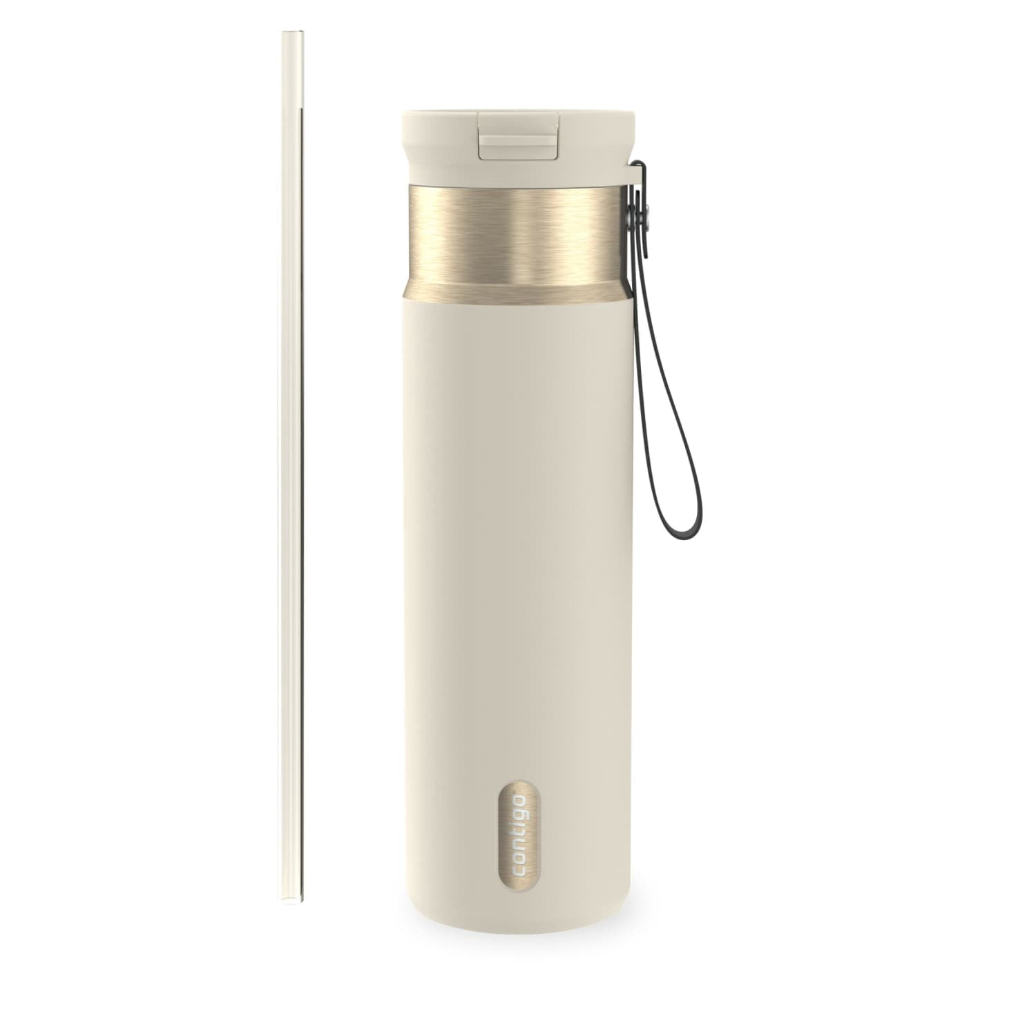 Contigo SnapSeal Leakproof Stainless Steel Reusable Water Bottle with Carrying Strap, Dark Blue/Bronze, 24 oz - Pick 589