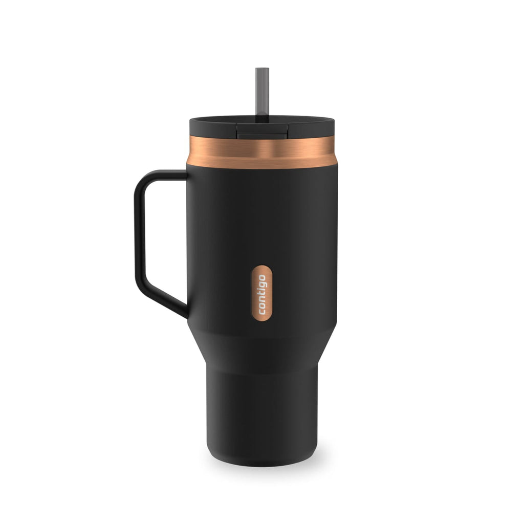 Contigo SnapSeal Leakproof Stainless Steel Reusable Water Bottle Tumbler with Side Handle, Black/Bronze, 30 oz - Pick 125