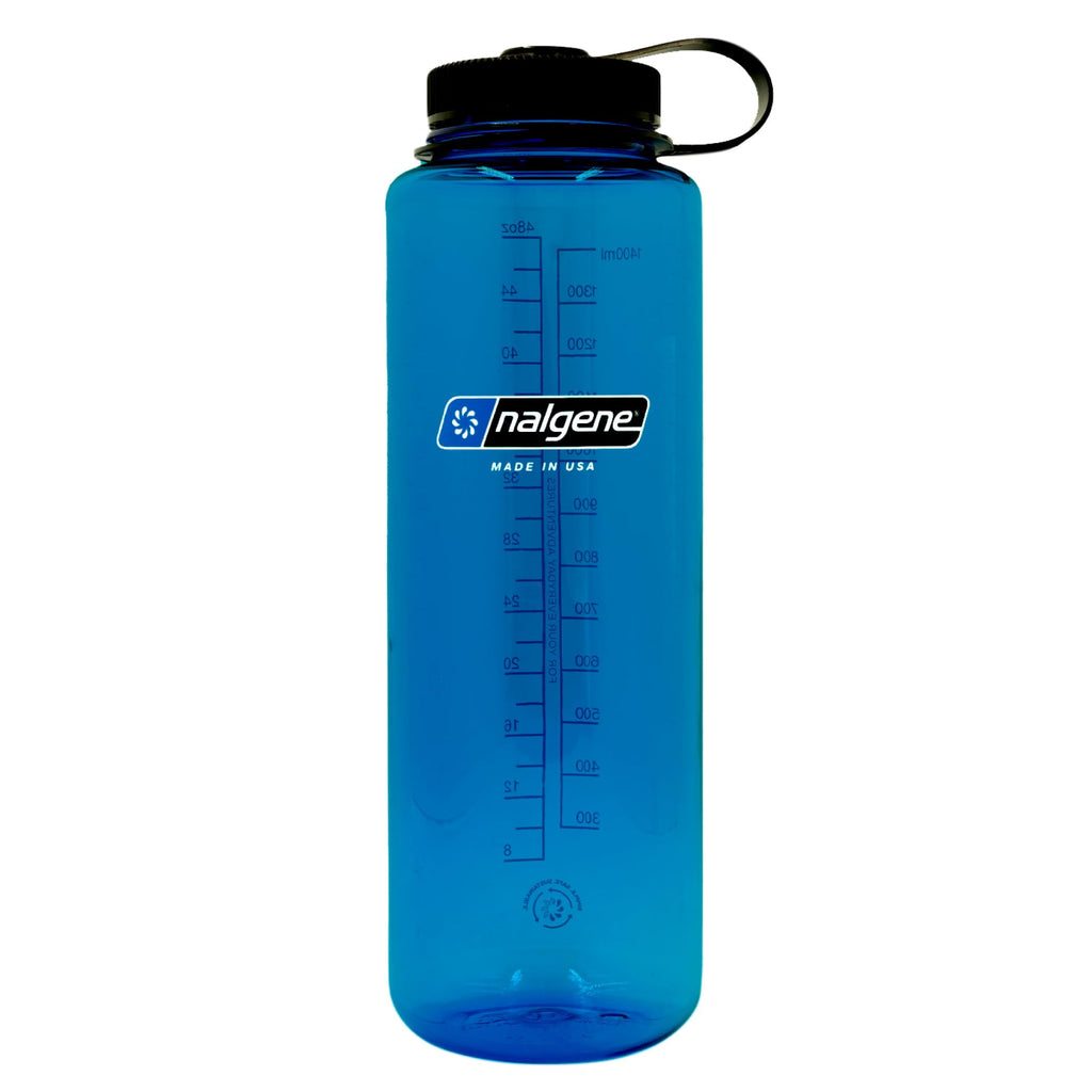 Nalgene Sustain Tritan BPA-Free Water Bottle Made with Material Derived from 50% Plastic Waste (using ISCC certified mass balance), 48 OZ, Wide Mouth, Blue - Pick 208