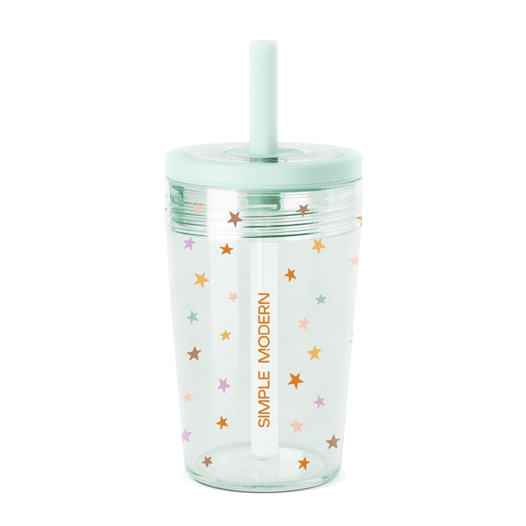 Simple Modern 12 fl oz Tritan Plastic Junior Tumbler with Silicone Straw Lid for Toddlers | Stars - Pick 382