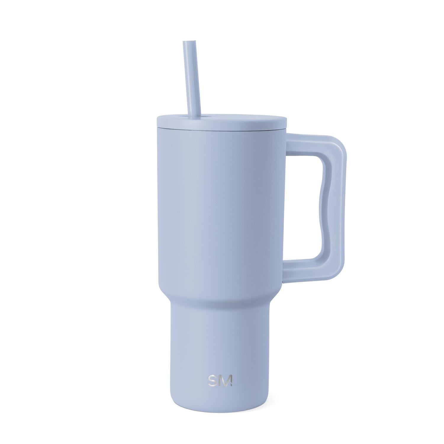 Simple Modern 30 fl oz Insulated Stainless Steel Trek Tumbler with Straw Lid | Seaglass Sage and Cream Checkmate - Pick 125