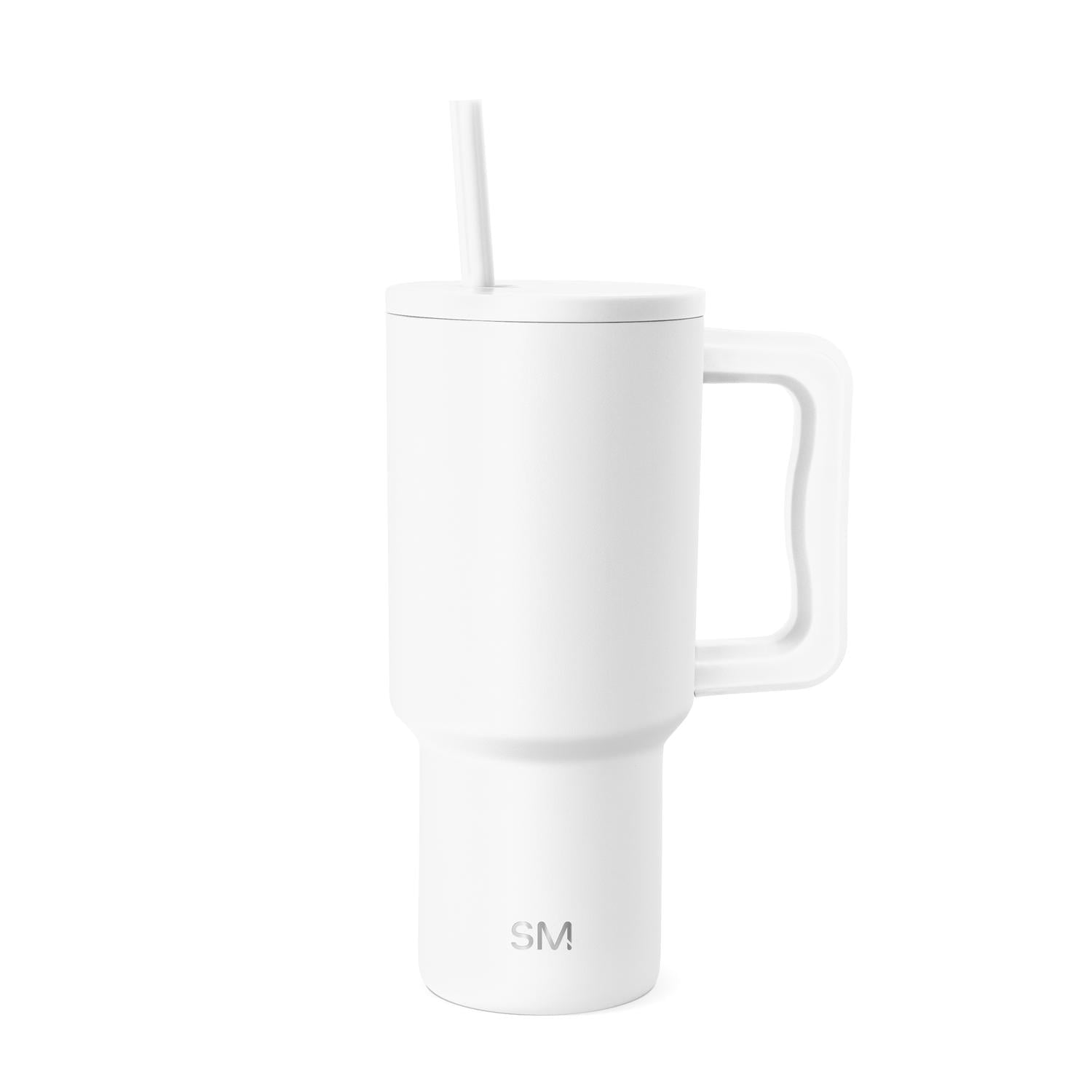 Simple Modern 30 fl oz Insulated Stainless Steel Trek Tumbler with Straw Lid | Seaglass Sage and Cream Checkmate - Pick 125