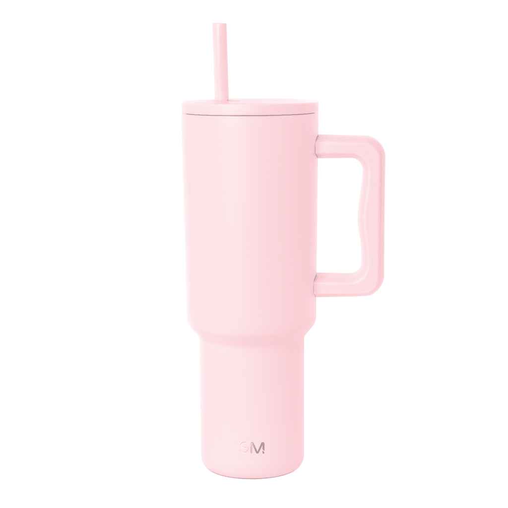 Simple Modern 40 fl oz Insulated Stainless Steel Trek Tumbler with Straw Lid | Blush - Pick 123