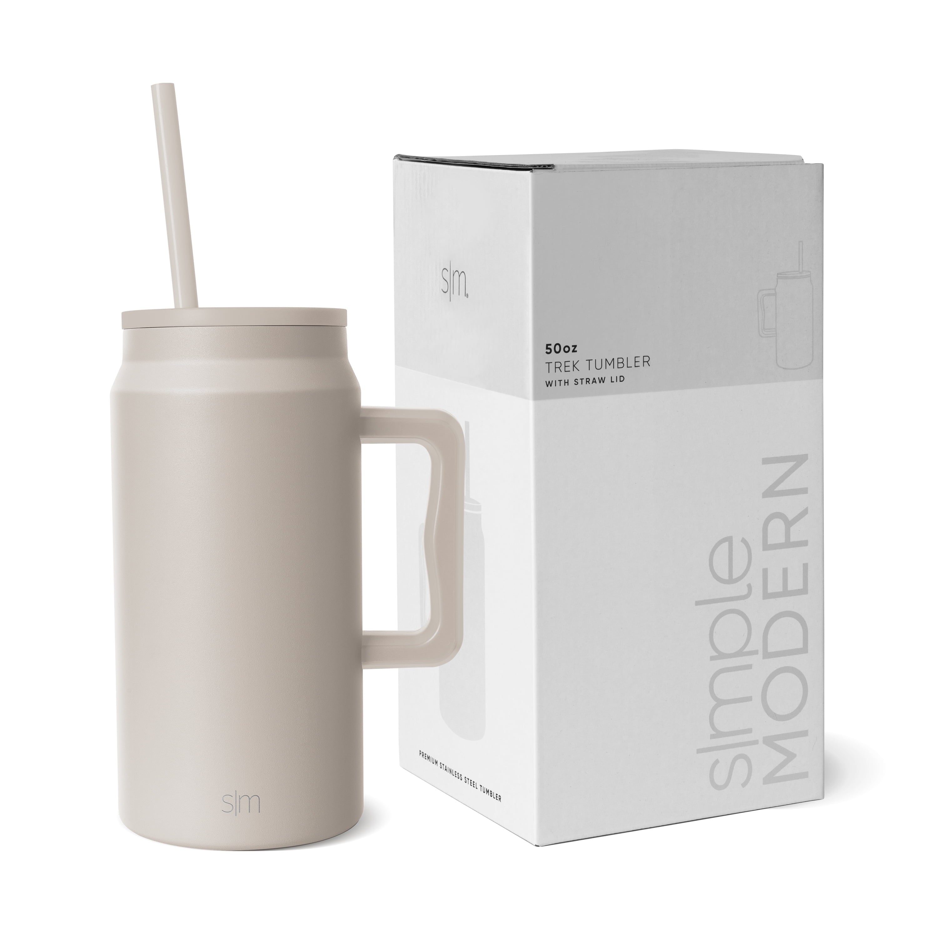 Simple Modern 50 fl oz Insulated Stainless Steel Trek Tumbler with Straw Lid | Midnight Black - Pick 448