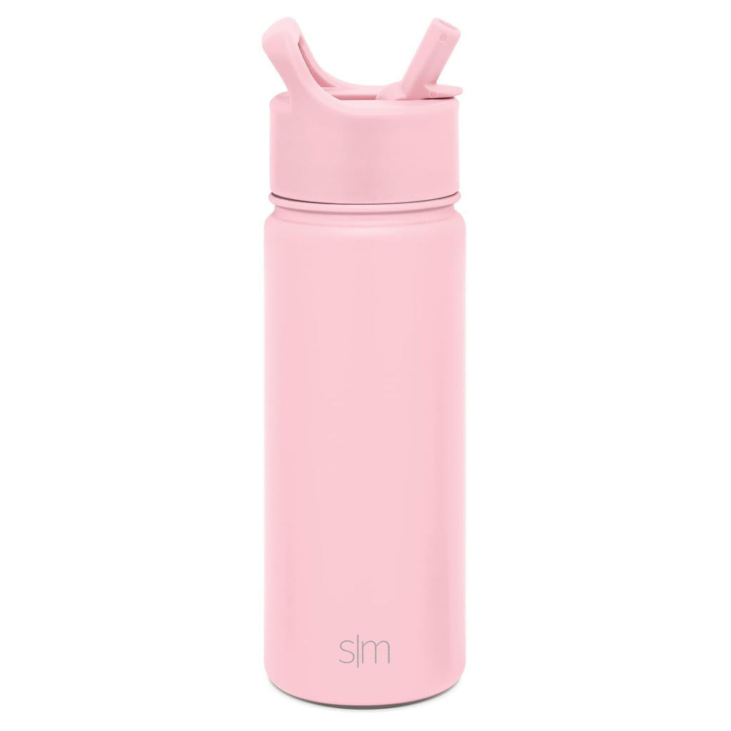 Simple Modern Kids Water Bottle with Straw Lid Vacuum Insulated Stainless Steel Metal Thermos Bottles | Reusable Leak Proof BPA-Free Flask for School | Summit Collection | 18oz, Blush -Blush - Pick 551