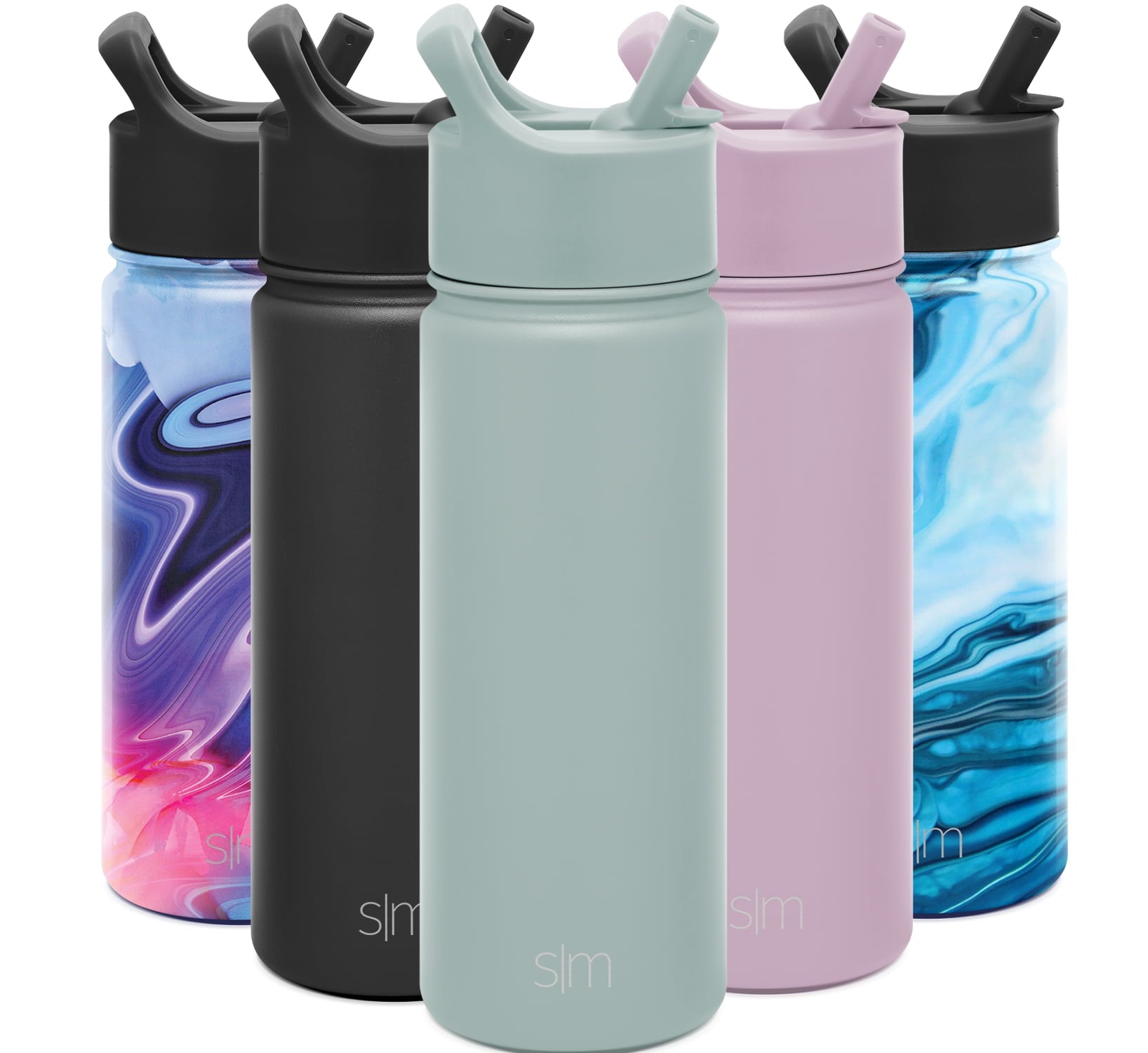 Simple Modern Summit Water Bottle Straw Lid Vacuum Insulated Stainless Steel Bottle | 18 fl oz - Pick 395