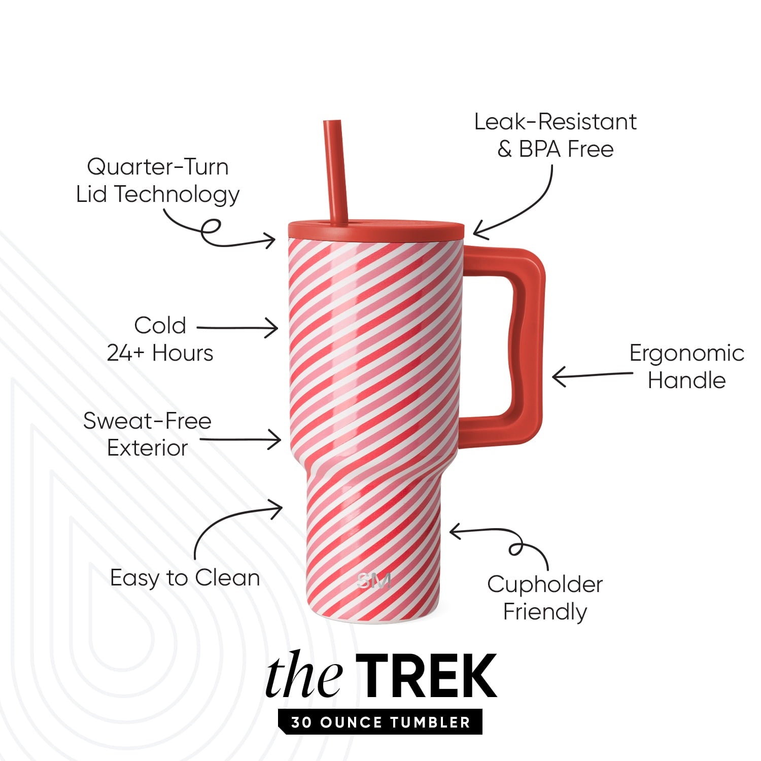 Simple Modern 30 fl oz Insulated Stainless Steel Trek Tumbler with Straw Lid | Seaglass Sage and Cream Checkmate - Pick 125