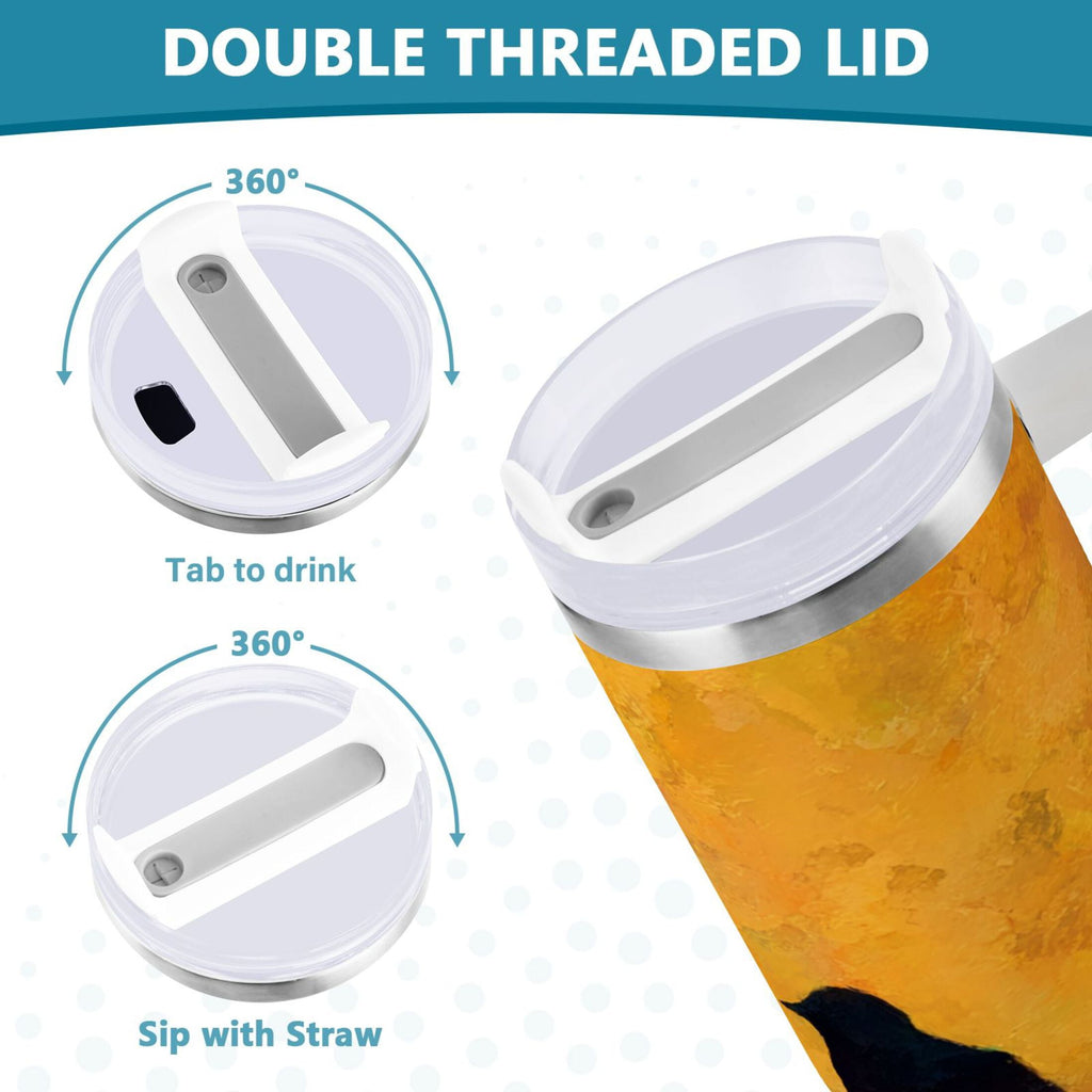 30 oz Insulated Stainless Steel Tumbler Double Wall Stainless Steel Tumbler with 2-Way Drinking Birds on A Wire - Pick 111