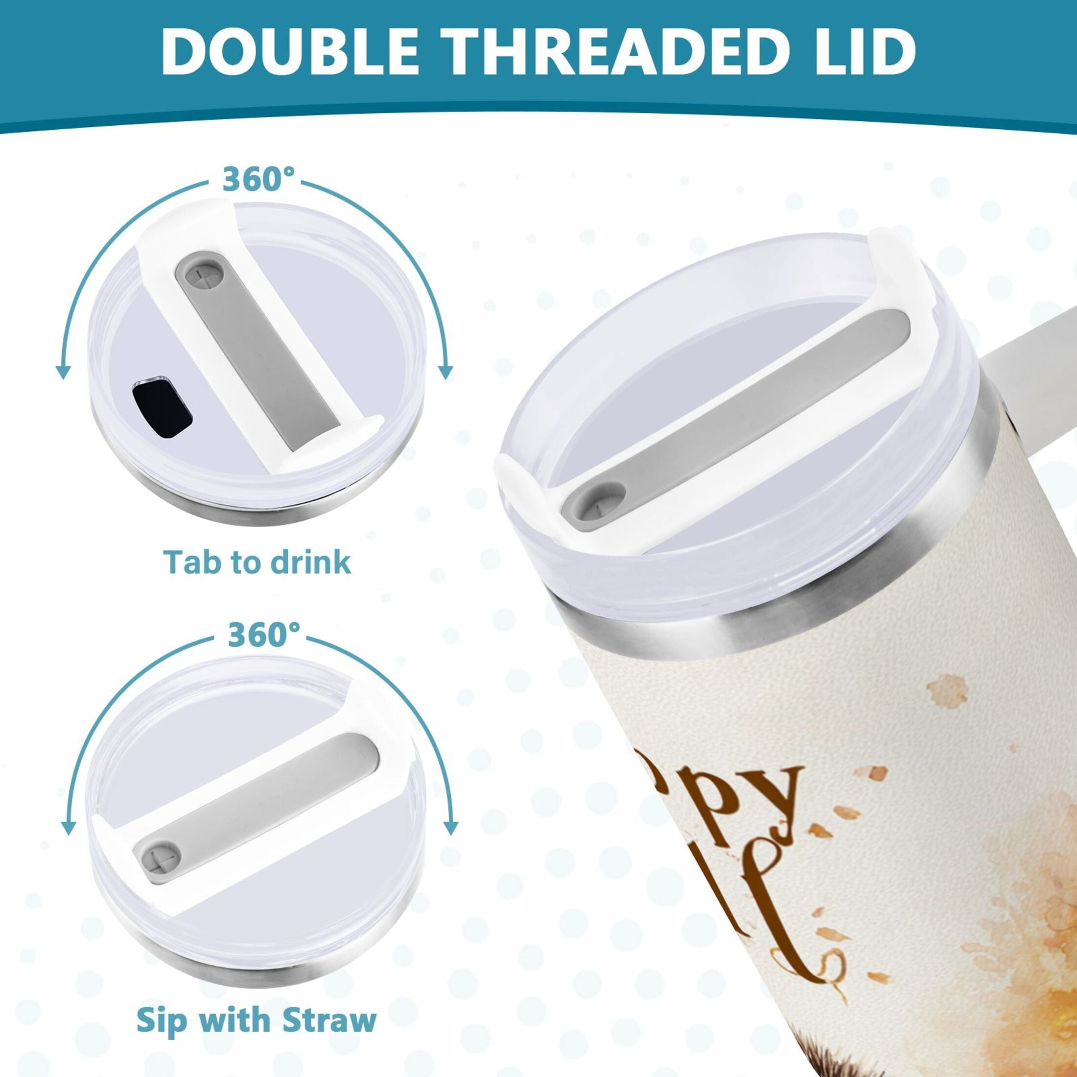30 oz Insulated Stainless Steel Tumbler Double Wall Stainless Steel Tumbler with 2-Way Drinking Cute Little Hedgehog - Pick 970