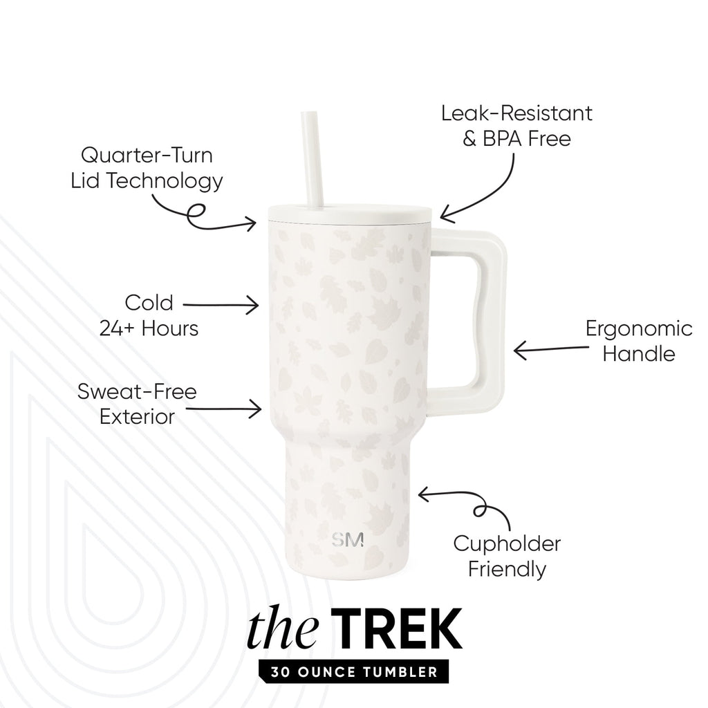 Simple Modern 30 fl oz Insulated Stainless Steel Trek Tumbler with Straw Lid | Seaglass Sage and Cream Checkmate - Pick 125