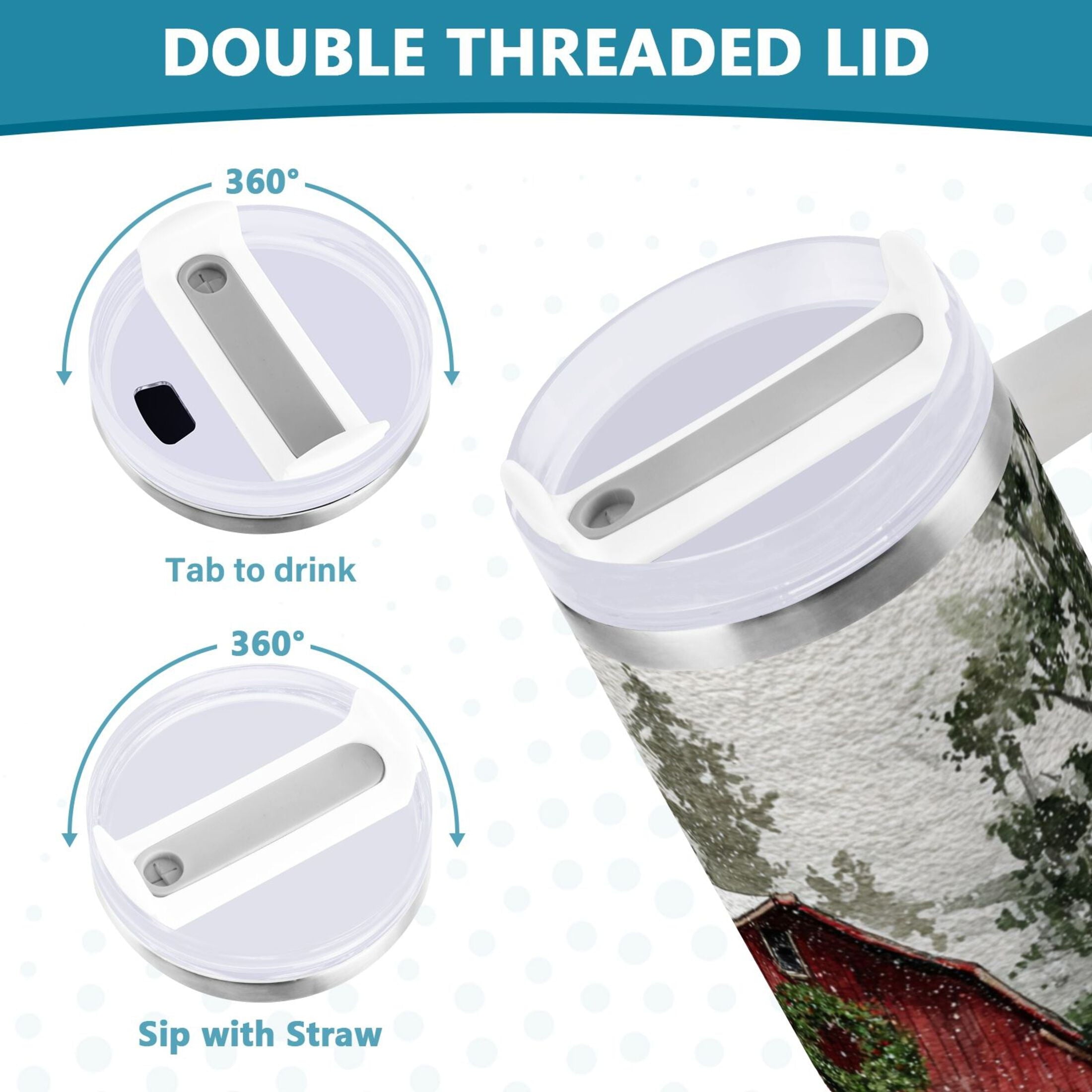 30 oz Insulated Stainless Steel Tumbler Double Wall Stainless Steel Tumbler with 2-Way Drinking Old Red Barn - Pick 836