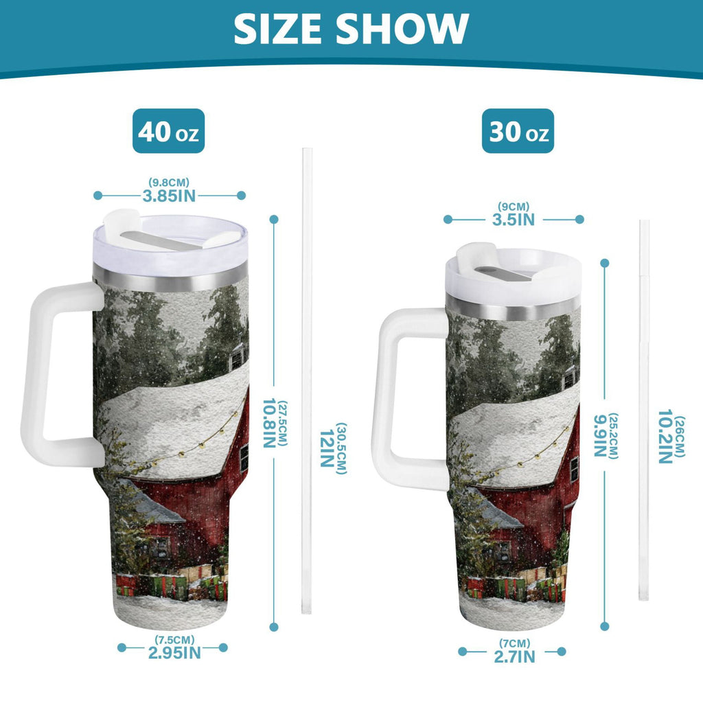 30 oz Insulated Stainless Steel Tumbler Double Wall Stainless Steel Tumbler with 2-Way Drinking Old Red Barn - Pick 836