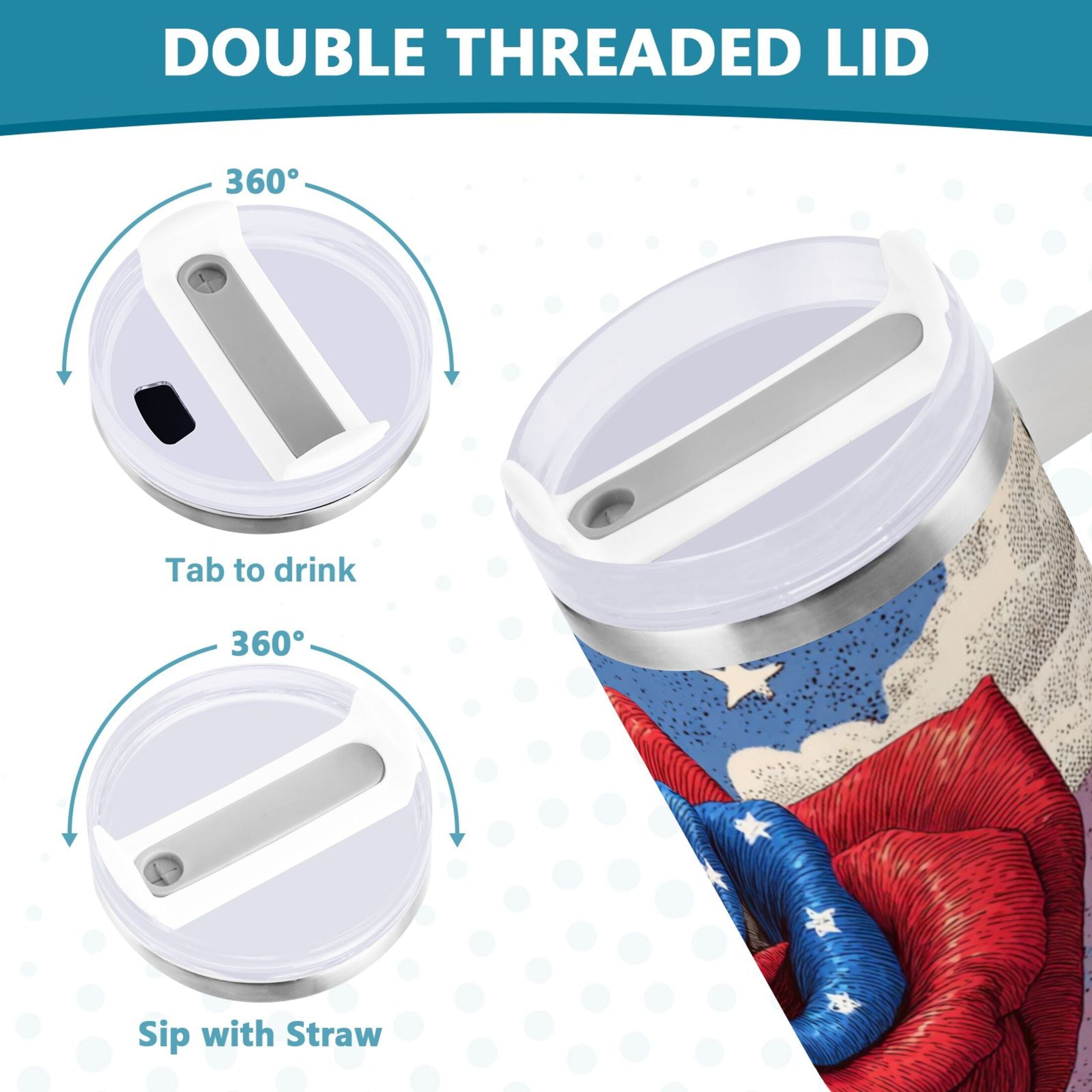 40 oz Insulated Stainless Steel Tumbler Double Wall Stainless Steel Tumbler with 2-Way Drinking Roses and Clouds - Pick 511