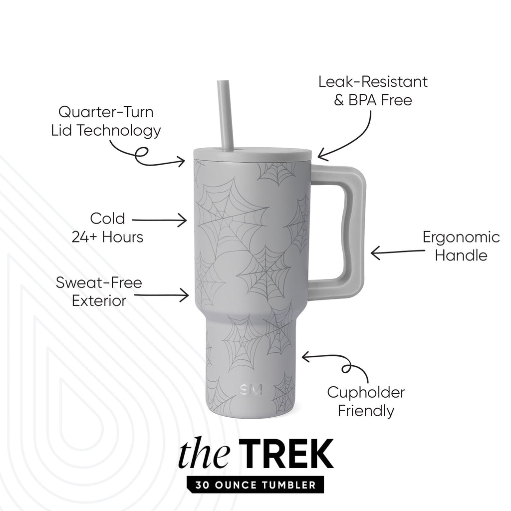 Simple Modern 30 fl oz Insulated Stainless Steel Trek Tumbler with Straw Lid | Seaglass Sage and Cream Checkmate - Pick 125