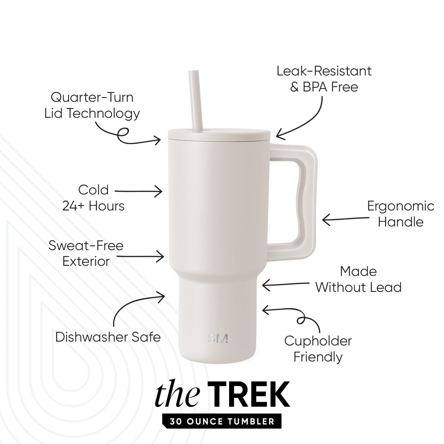 Simple Modern 30 fl oz Insulated Stainless Steel Trek Tumbler with Straw Lid | Seaglass Sage and Cream Checkmate - Pick 125