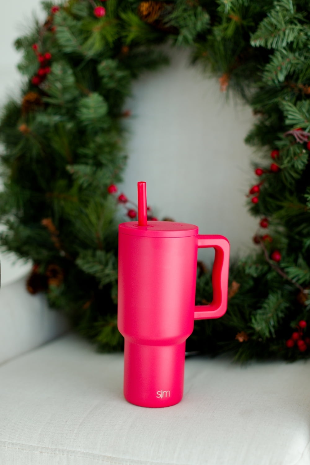 Simple Modern 30 fl oz Insulated Stainless Steel Trek Tumbler with Straw Lid | Seaglass Sage and Cream Checkmate - Pick 125