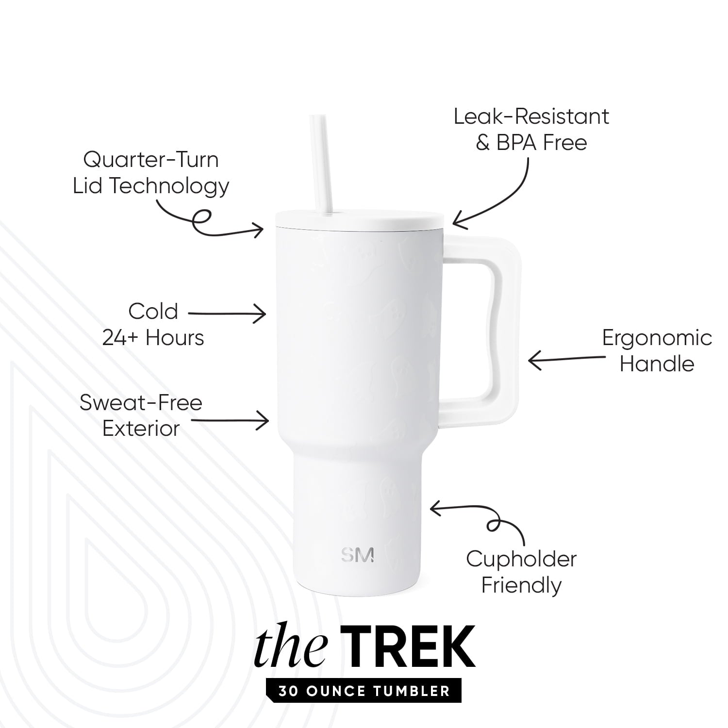 Simple Modern 30 fl oz Insulated Stainless Steel Trek Tumbler with Straw Lid | Seaglass Sage and Cream Checkmate - Pick 125